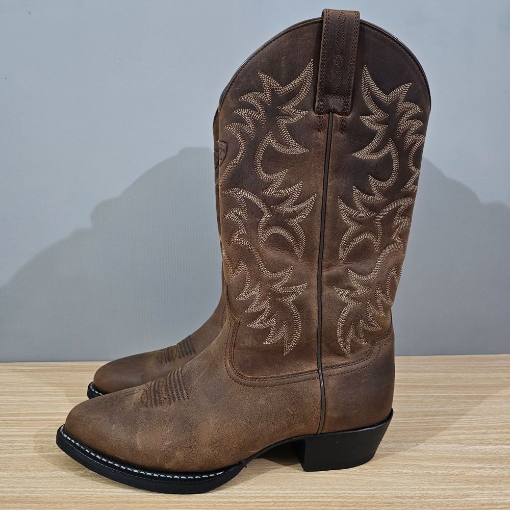 Ariat Boot Heritage Western Performance Mens Medium Toe Brown Size 8.5 EE Shoe